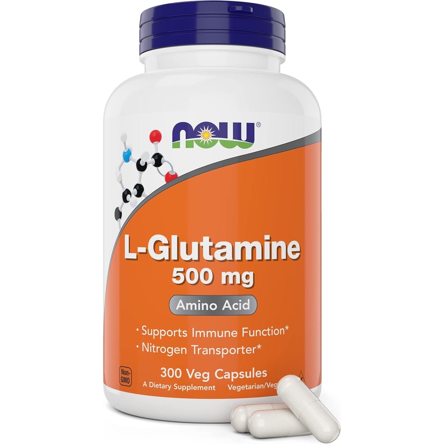 Buy now NOW Foods Supplements, L-Glutamine 500 mg, Nitrogen Transporter*, Amino Acid, 120 Veg Capsules 300 Count (Pack of 1) No Flavour at indiglob india