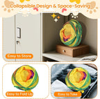 E-3-Way Cat Tunnel for Indoors Cats with Peek Holes & Hanging Balls