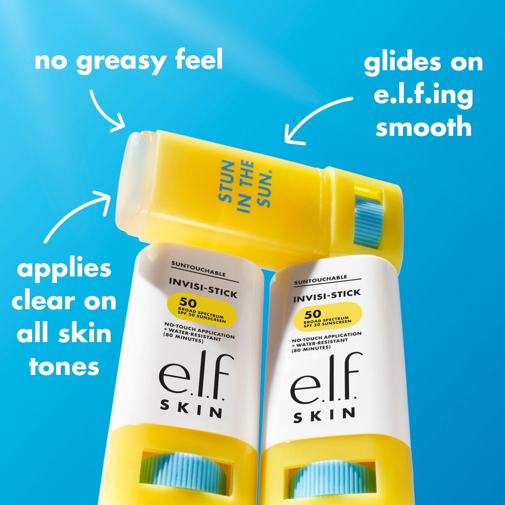 Buy now e.l.f. SKIN Suntouchable Invisi-Stick SPF 50, Clear Sunscreen For A Natural Finish, Made With Moisturizing Sunflower Seed Oil, Vegan & Cruelty-Free at indiglob india