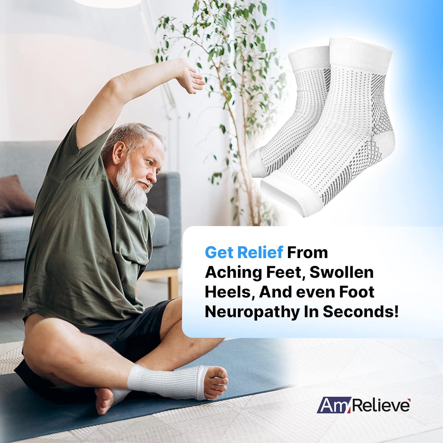 Buy now AmRelieveÂ® Soothesocks Compression Socks, Support Socks for Women Compression and Men, White at indiglob india