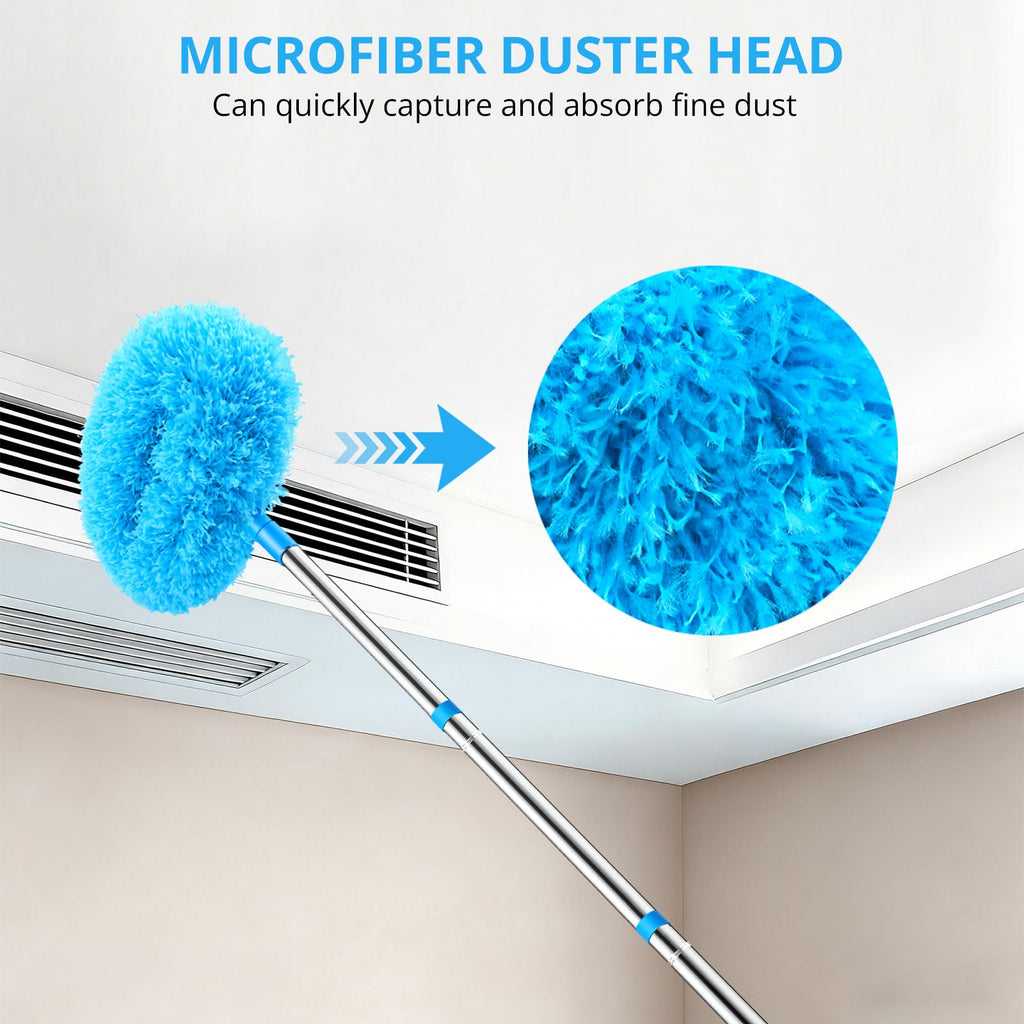 SetSail Ceiling Fan Cleaner Duster, with Extension Pole for Cleaning, Blue