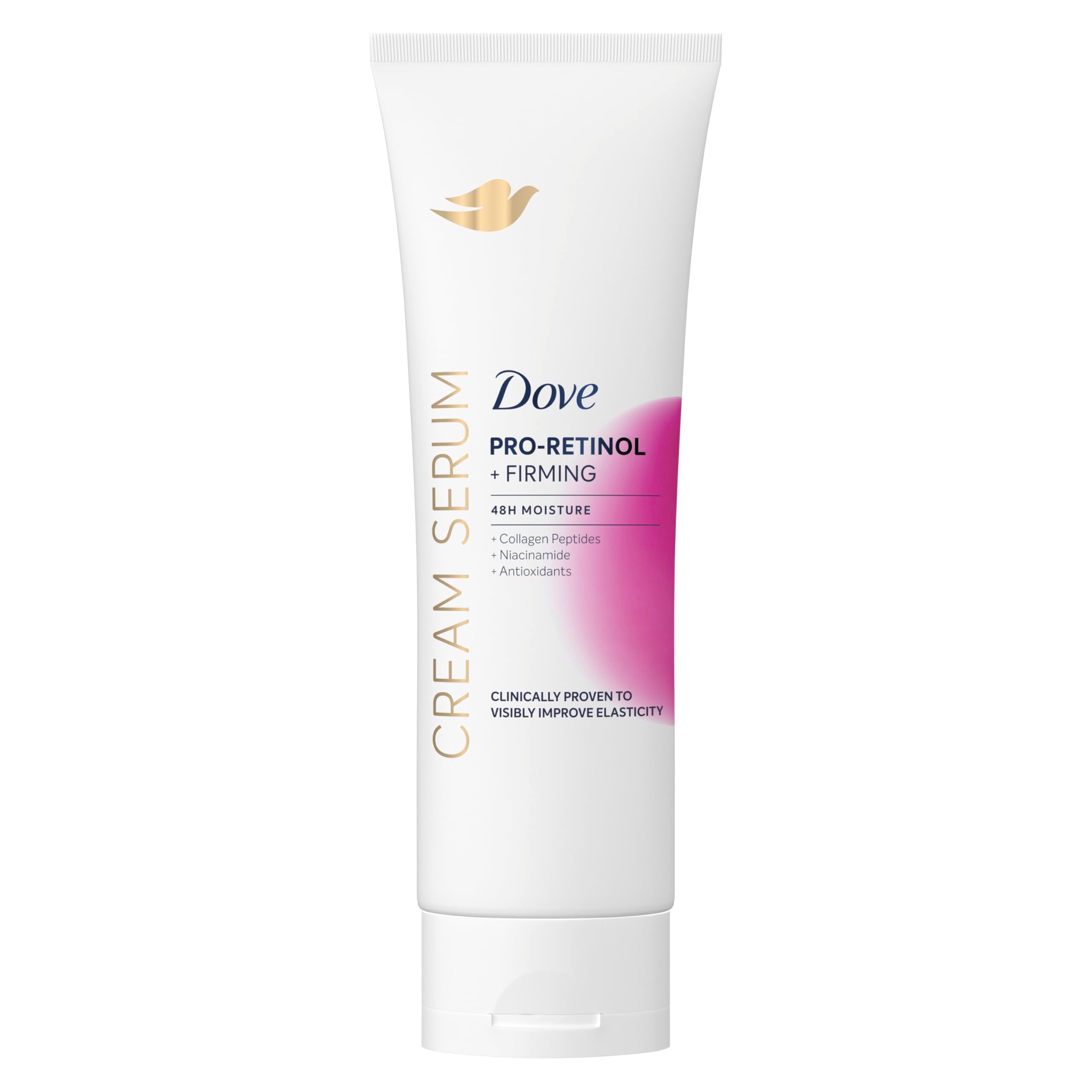Dove Body Cream Serum Pro-Retinol + Firming Lotion for Firmness 8oz | Hydrating Lotion for Elasticity, with Collagen Peptides, Niacinamide and Antioxidants, Lightweight formula