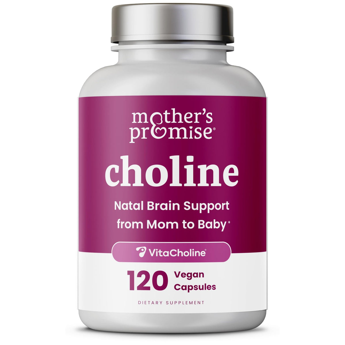Mother's Promise Prenatal Choline 550mg with VitaCholine®, 120 Vegan Capsules