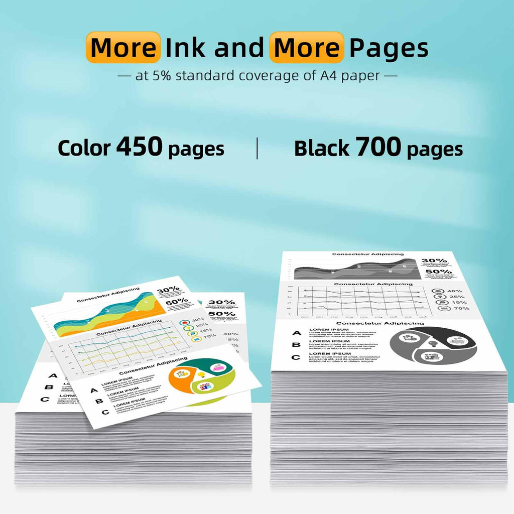 64XL Ink Cartridges Black and Color Compatible for HP 64XL Ink Cartridge