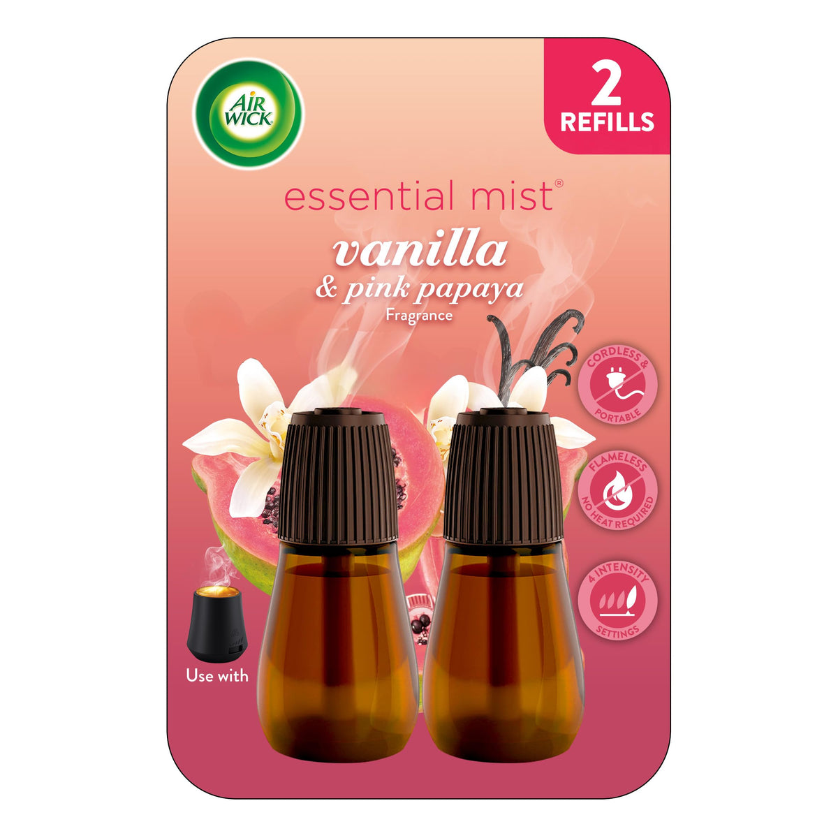 Air Wick Essential Mist Refill, Vanilla & Pink Papaya, 2ct