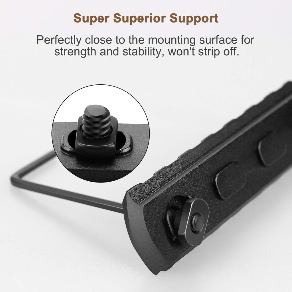 Bontok Single Picatinny Aluminum Accessory Rail Set 3 5 7 9 11 13 Slots with 13 T-Nuts & Screws, 6 Wrench-Rounded Corner