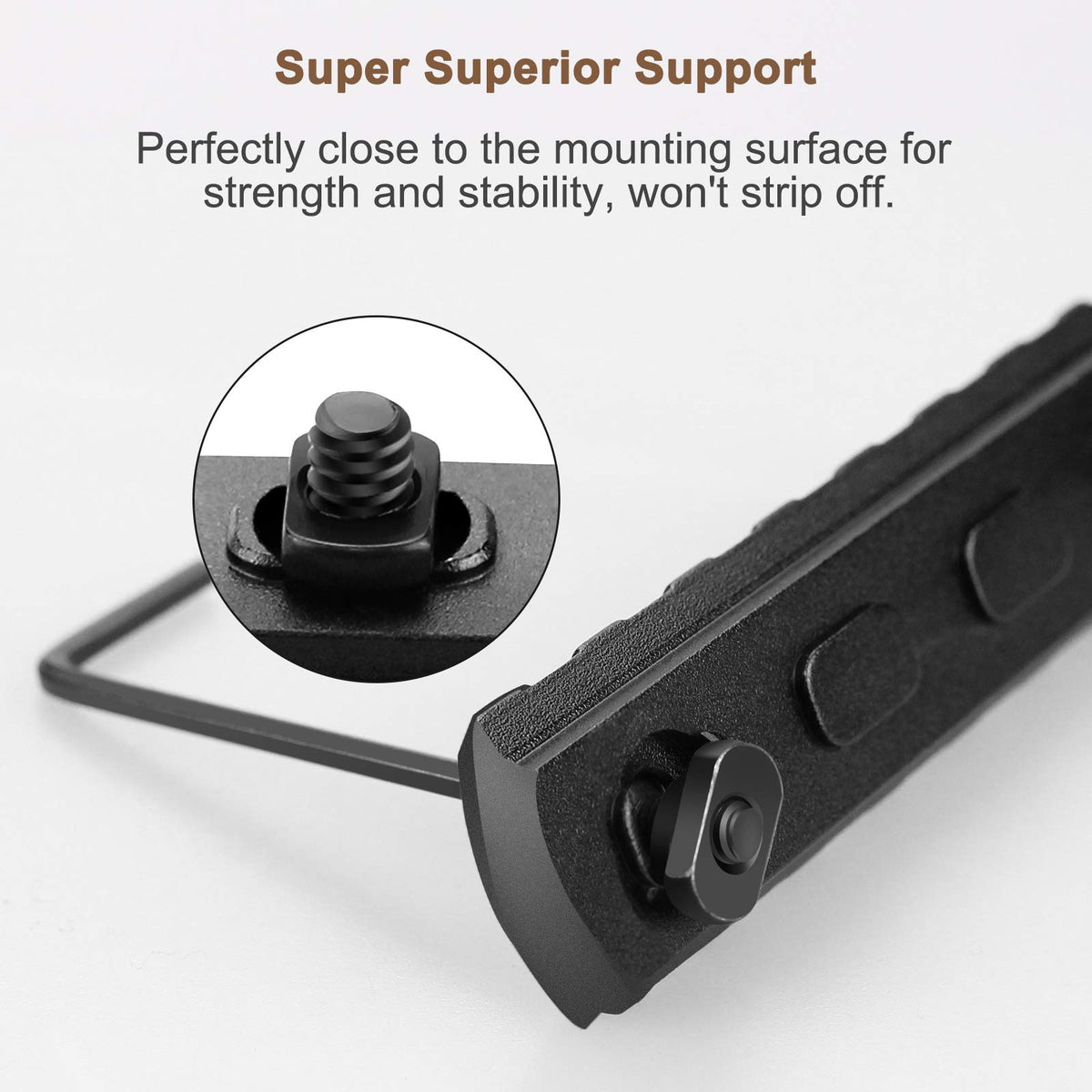 Bontok Single Picatinny Aluminum Accessory Rail Set 3 5 7 9 11 13 Slots with 13 T-Nuts & Screws, 6 Wrench-Rounded Corner
