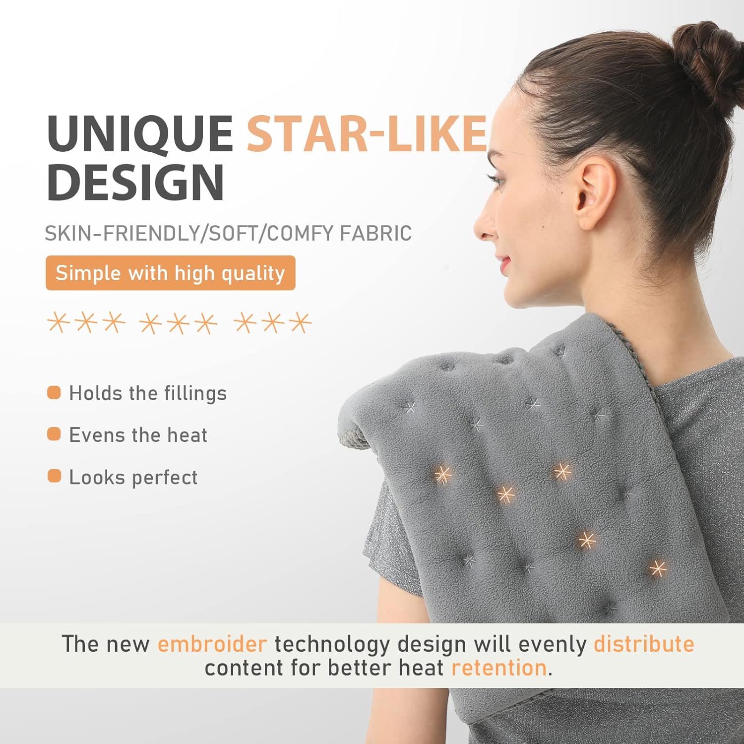 Buy now UNCN Wide Microwave Heating pad with Washable Cover 9.5 x 16in Microwavable Hot Pad for Neck Shoulder, Cramps, Back Cordless Warm Compress Weighted Moist Heat Pack for Aches, Unscented at indiglob india