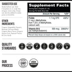 Organic Methyl Folate 1000 mcg + Methyl B12 Cofactor (300 Servings) – Metabolically Active 5-MTHF Form, Organic Berry Flavor, Liquid Sublingual Form – Mood, Cognition, Methylation, Pregnancy (1oz)