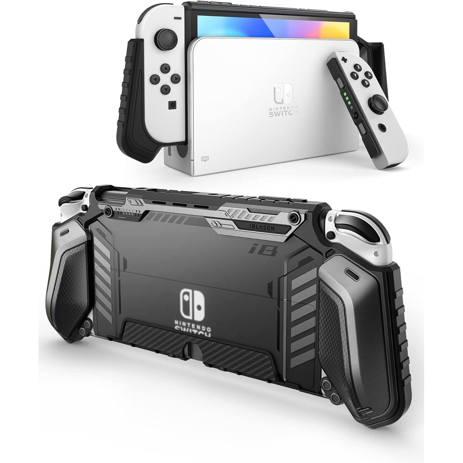 Buy now i-Blason Armorbox for Nintendo Switch OLED Case 2021 Dockable Comfortable Grip Protective Anti-Scratch Case Compatible with Nintendo Switch OLED Model and Joy-Con Controller (White) Clax at indiglob india