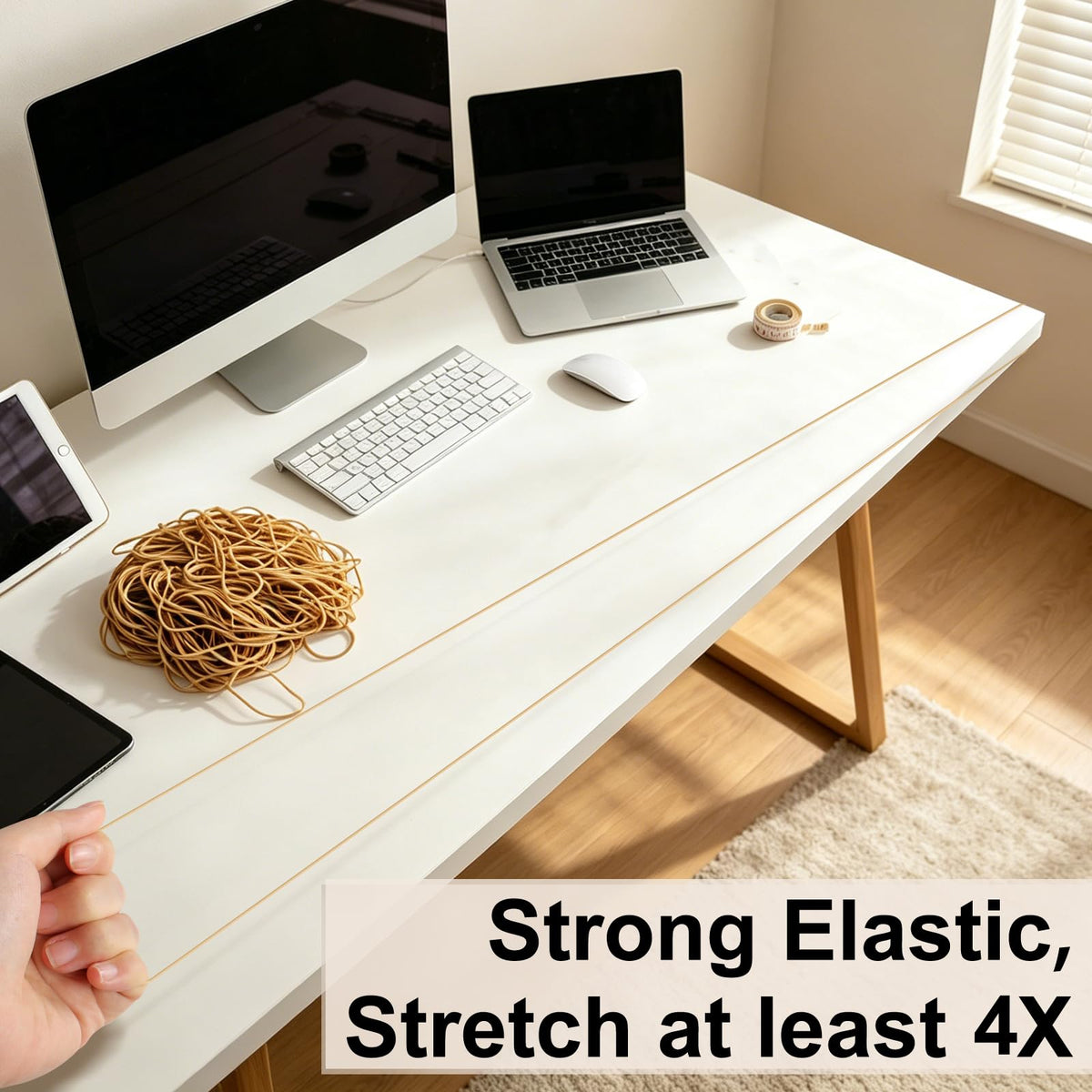200PCS Rubber Bands, 7" *1/16" Large Rubber Bands for Office Supplies