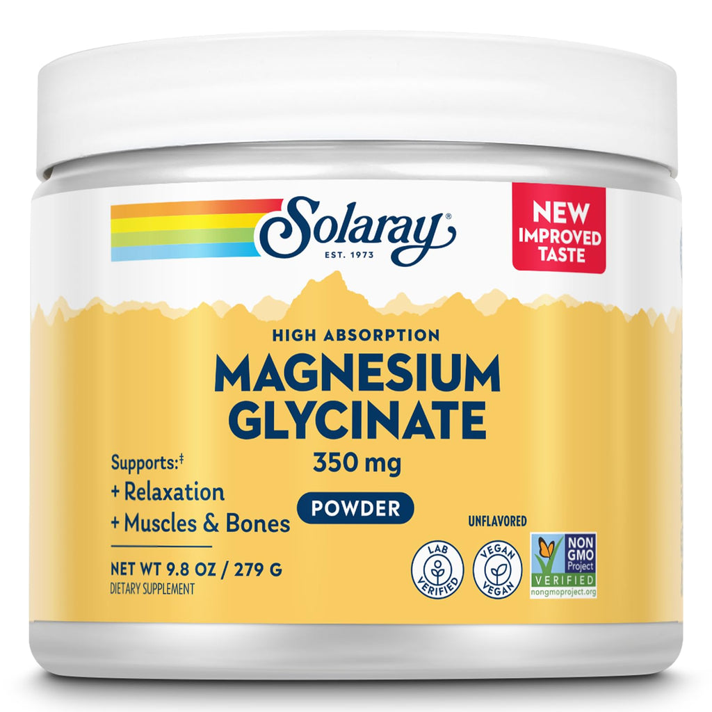 SOLARAY Magnesium Glycinate Powder 350 mg, 9.8 oz