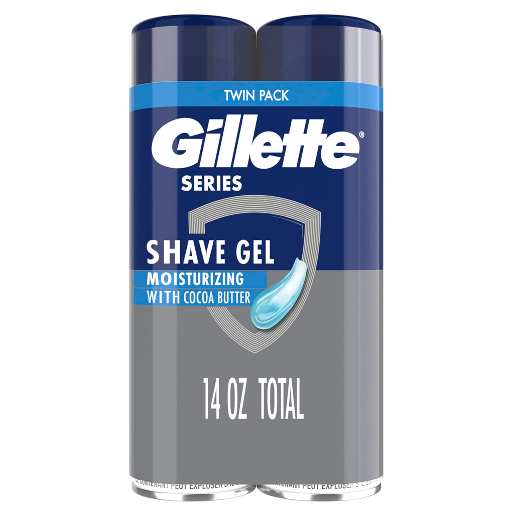 Gillette Series 3X Action Shave Gel, Moisturizing Twin Pack (7 Ounce Each) (Pack of 3)