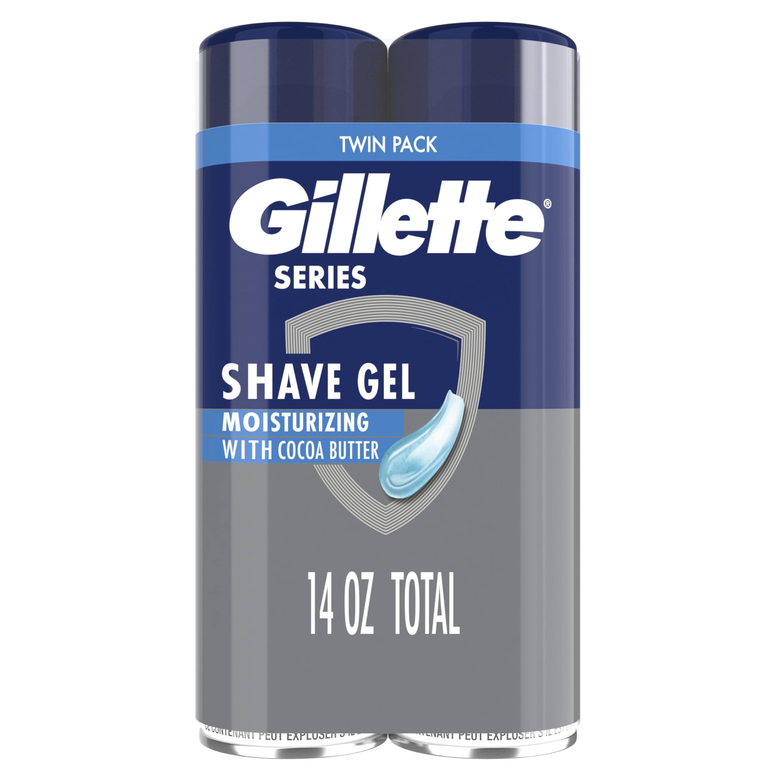 Gillette Series 3X Action Shave Gel, Moisturizing Twin Pack (7 Ounce Each) (Pack of 3)