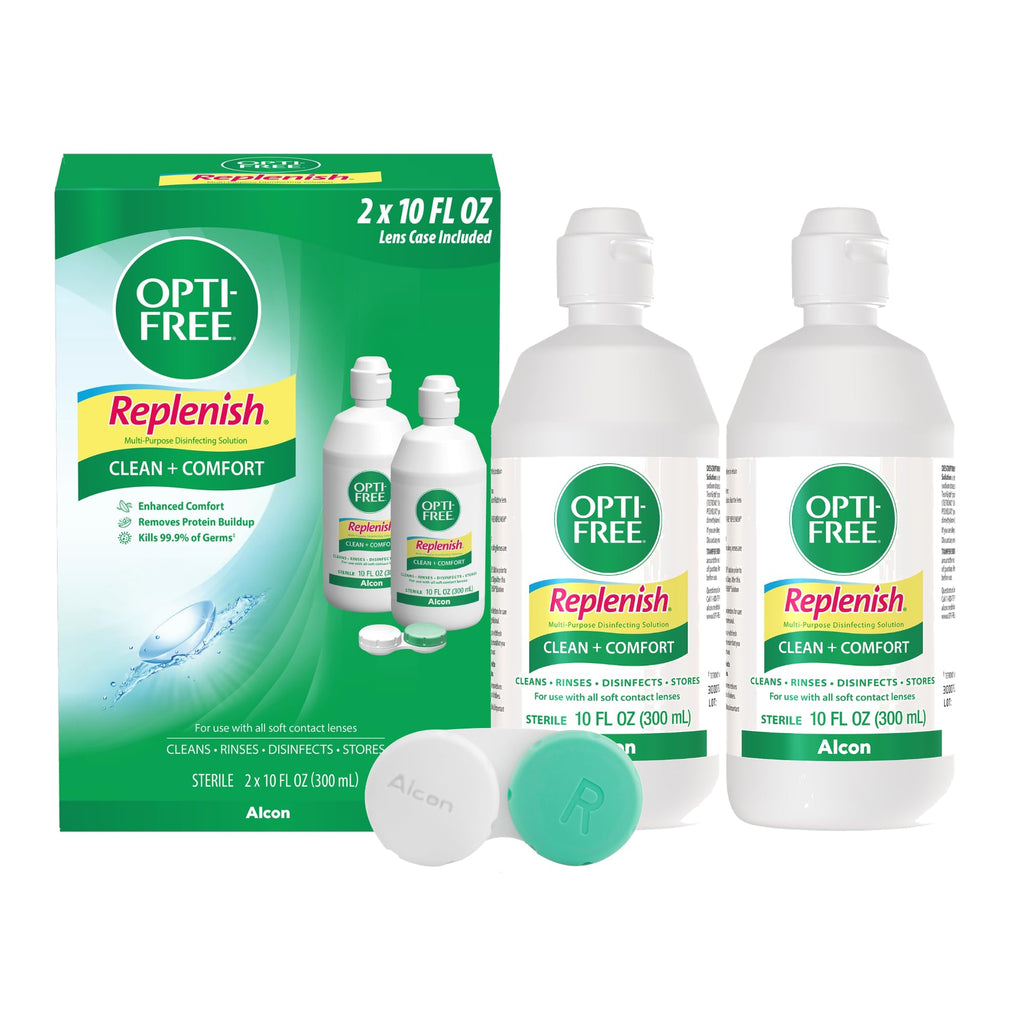 OPTI-FREE Replenish Multi-Purpose Contact Lens Solution (10 Oz, Pack of 2)