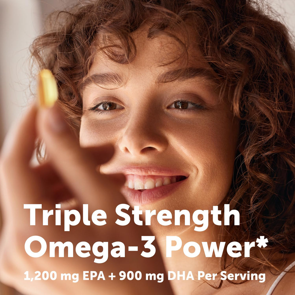 Micro Ingredients Triple Strength Omega-3 Fish Oil 4,200 mg Per Serving | EPA 1200mg + DHA 900mg Per Serving, Wild Caught Fish Source, Lemon-Flavored, 240 Softgels, Burpless, No Fishy Aftertaste.