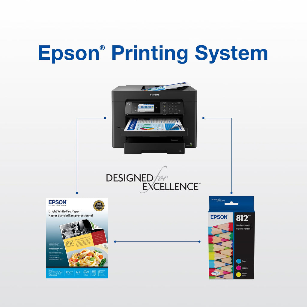 Epson 812 Genuine Ink Cartridge XL Black and Standard Color Combo Pack