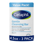 Cetaphil Gentle Cleansing Bar Soap, Sensitive & Dry Skin, 4.5oz, 6ct | Fragrance-Free, Dermatologist Recommended, Non-Comedogenic, Nourishes Dry Sensitive Skin, Face And Body, Bulk 6-Pack Value