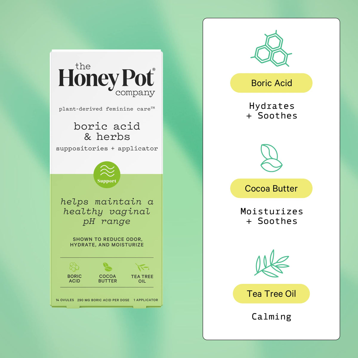 The Honey Pot Company – 7 Day Boric Acid & Herbs Suppositories