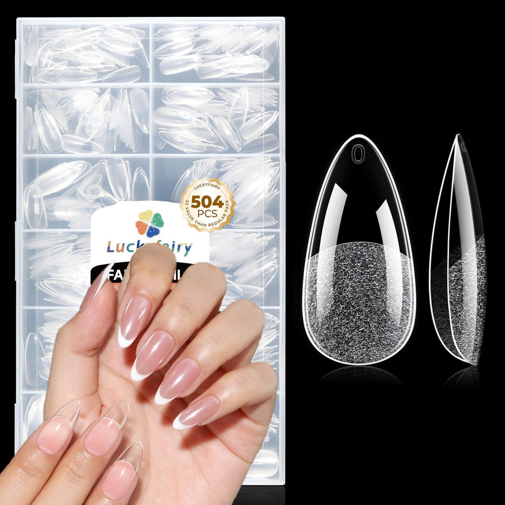Luckyfairy Half Cover Duck Nail Tips 504 Pcs Duck Press on Nails Clear Soft Gel Short Duck Nail Tips 11 Sizes Wide French False Nails for Acrylic Nails Professional for Y2K Art Salon