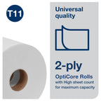 Tork OptiCore Mid-size Toilet Paper Roll T11, 36 x 865 sheets, 161990