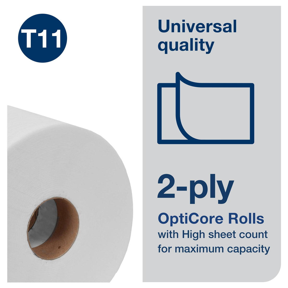 Tork OptiCore Mid-size Toilet Paper Roll T11, 36 x 865 sheets, 161990