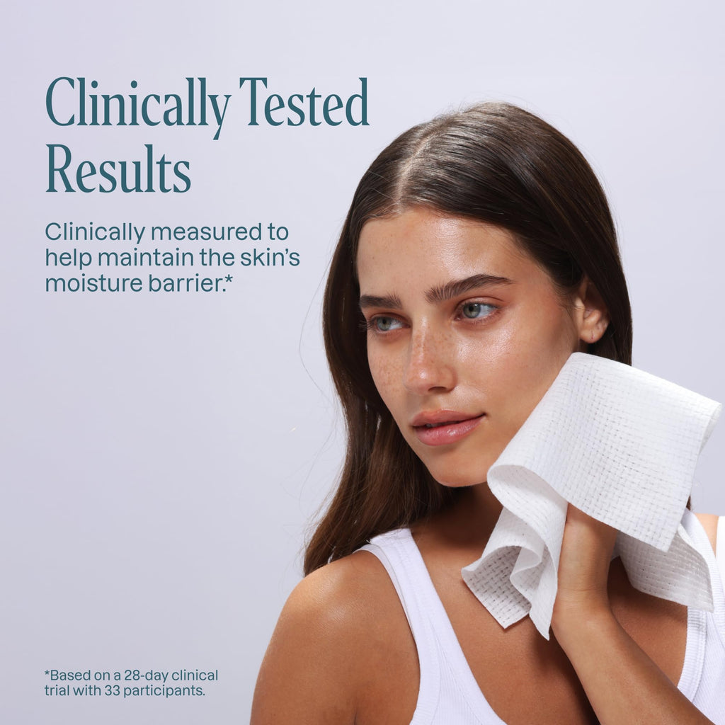 Cliganic Clean Face Towels XL, Disposable, Ultra-Absorbent, Hypoallergenic & Soft - Makeup Remover Dry Wipes, Pamper Your Face, Feel Fresh & Radiant, Hygienic Towelettes, for All Skin Types (50 Ct)