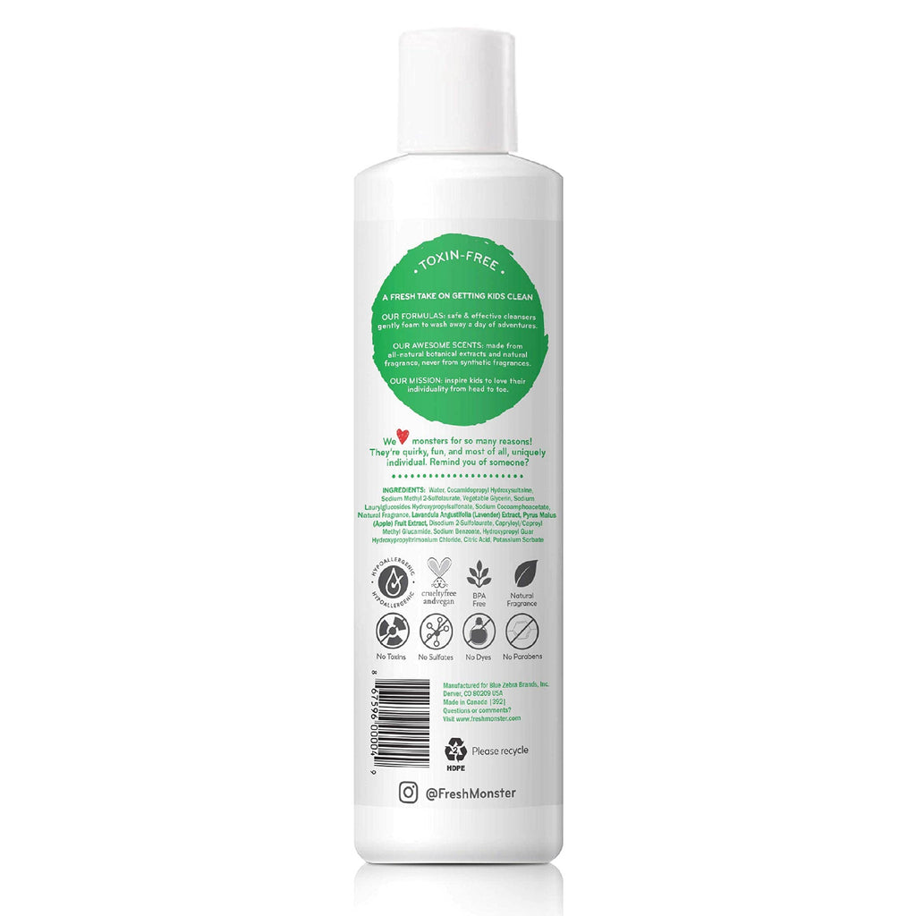 Fresh Monster 2-in-1 Kids Shampoo & Body Wash, Ocean Splash, 8.5 oz | Natural Hair Care for Kids, Toxin-Free & Plant-Based, Tear-Free, Hypoallergenic, Sulfate/Paraben Free, Made in USA