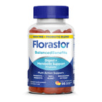 Florastor Prebiotic and Probiotic Gummies with Vitamin B12, 56 Gummies | Digestive and Metabolic Support Blend for Multi-Action Care, Probiotic Gummies for Women and Men