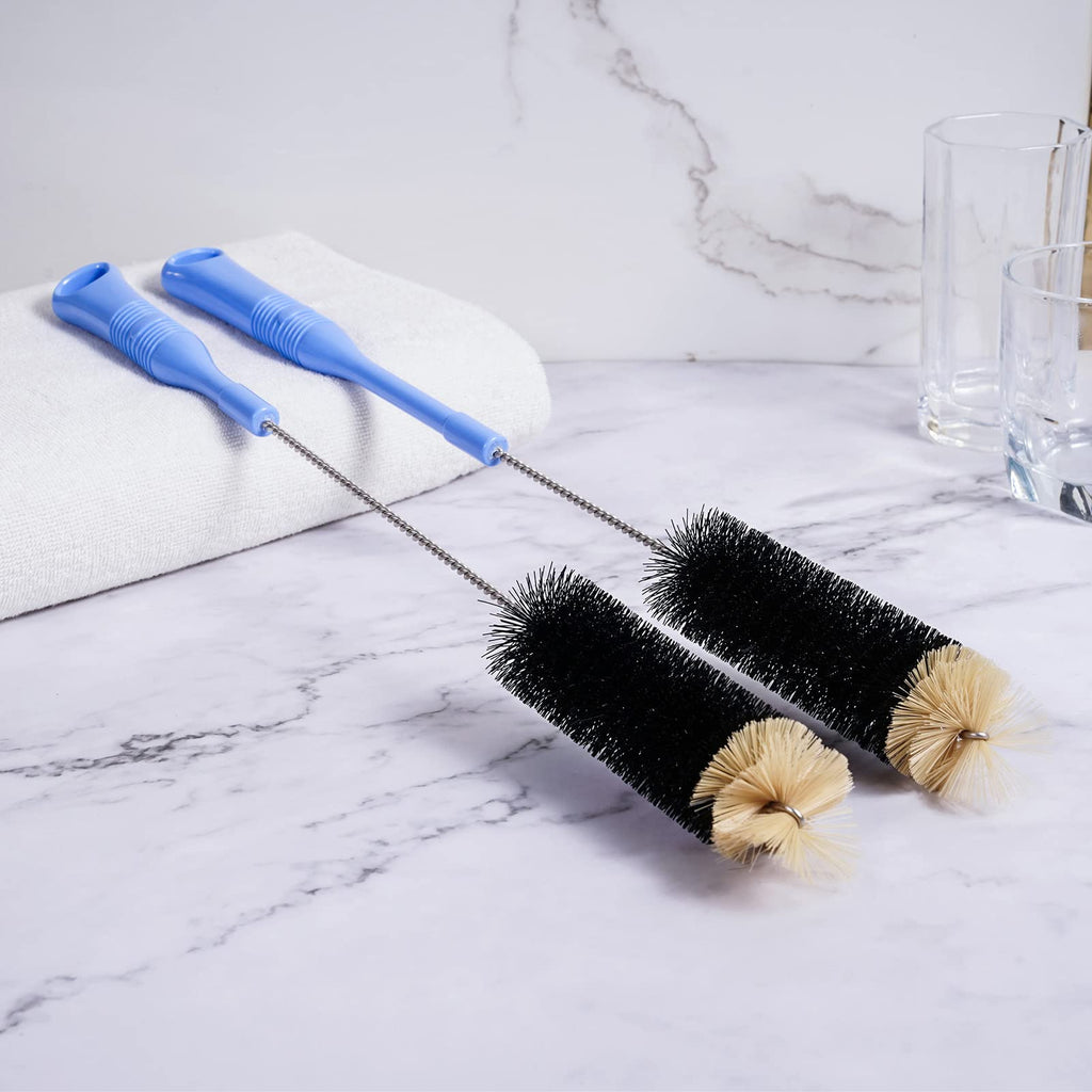 MOSOLAN Long Handle Bottle Brush, 17 Inch Bottle Brush Cleaner, 2 Pack