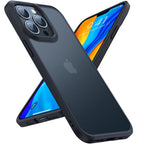 Buy now TORRAS Tough Shockproof for iPhone 13 Pro Case, [Military-Grade Drop Tested] Ultra-Durable Matte Hard PC Back with Soft Silicone Edge Slim Protective for iPhone 13 Pro Phone Case,Translucent Black Black at indiglob india