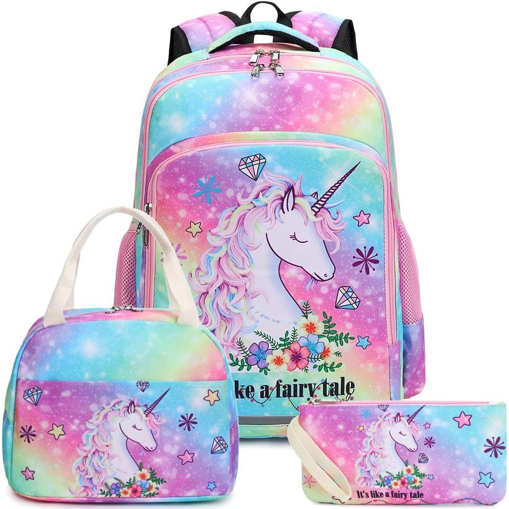 Buy now BTOOP Girls Backpack Kids Boys Elementary Bookbag Girly School Bag with Insulated Lunch Tote and Pencil Pouch A-tie Dye Galaxy - 3 Pieces at indiglob india