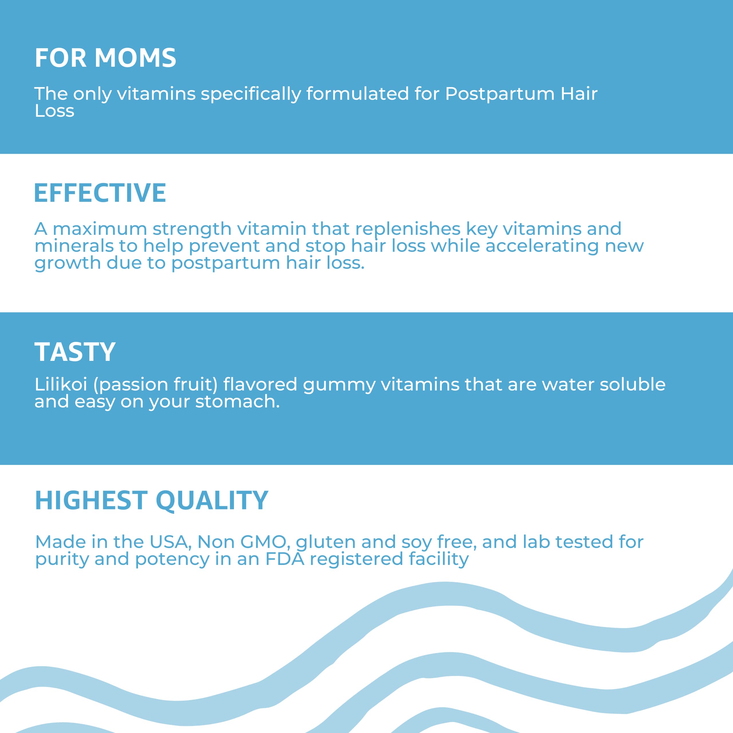 Baby Blues Postpartum Hair Loss Vitamins & Gummies for Women, Full Hair Cycle Pack, Biotin & Collagen for Hair Growth Support, Thicker Fuller-Looking Hair, 3 Month Supply, 180 Count