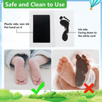 Jazb 6-Pack Newborn Baby Inkless Hand and Footprint Kit, Ink Pad Paw Print kit for Dogs, Dog Nose Print Kit, Dog Paw Print Kit - Baby Footprint Kit with Clean-Touch, 12 Imprint Cards (Jet Black)