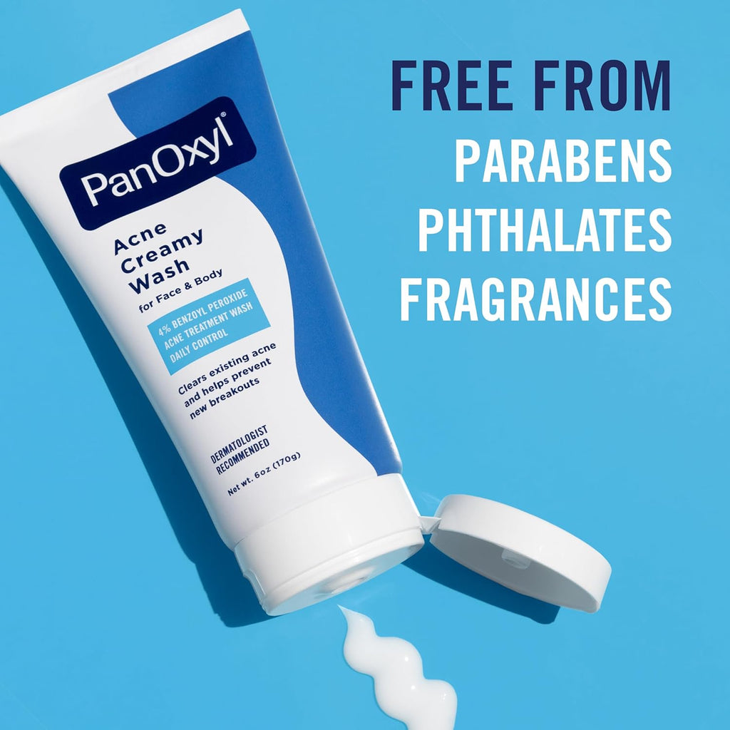 Buy now PanOxyl Antimicrobial Acne Creamy Wash, 4% Benzoyl Peroxide, 6 Ounce at indiglob india