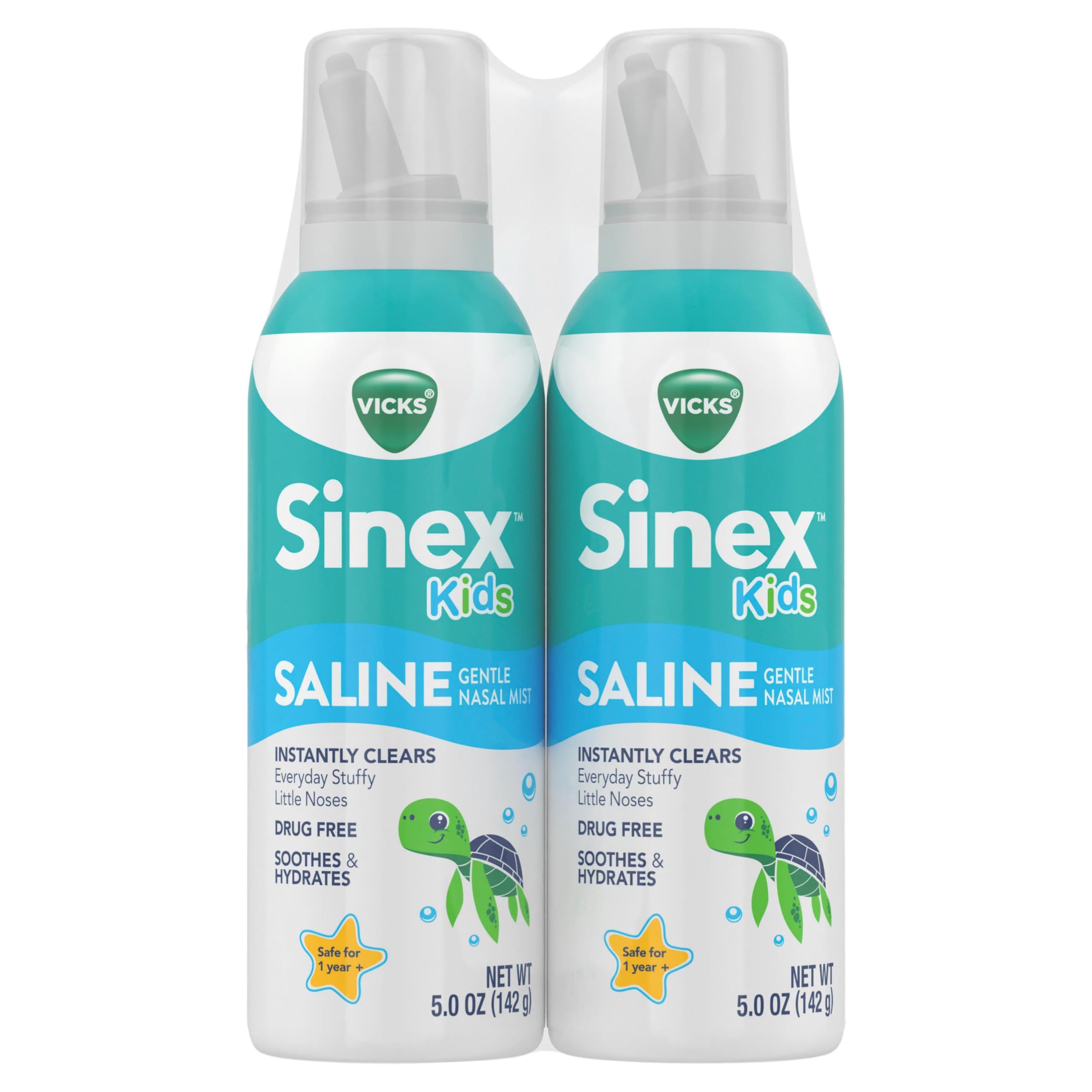 Buy now Vicks Sinex, Children's Saline Nasal Spray, Drug Free Ultra Fine Mist with Hint of Aloe, Ages 1+, Fast Everyday Stuffy Nose Relief for Kids, Clear Mucus from a Cold or Allergy, 5 OZ x 2 at indiglob india