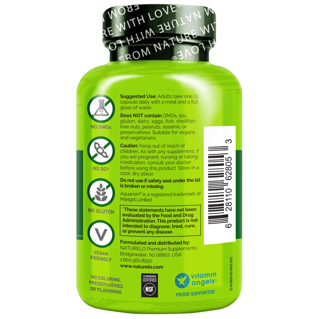 NATURELO One Daily Multivitamin for Women 50+ w/Vitamin B12, 60 Count | Energy Support, Whole Food Daily Women Multivitamin Supplement, Nourish Hair/Skin/Nail, Non-GMO, No Soy, Gluten Free