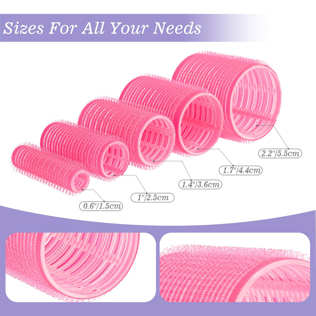 5 Size Hair Rollers for Blowout Look Long Hair, Women, 72Pcs Roller Set