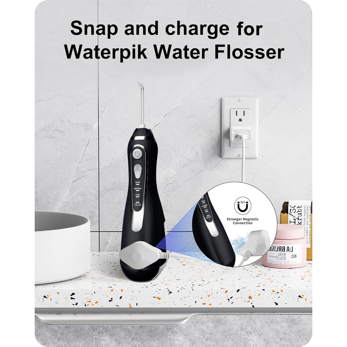 Replacement for Waterpik Charger for Waterpik Water Flosser WP-580 Series, Cordless Flosser Charger for Waterpik WP-580 WP-582 WP-583 WP-587 Cordless Advanced 2.0 Water Flosser(Not for WP-560 Series)