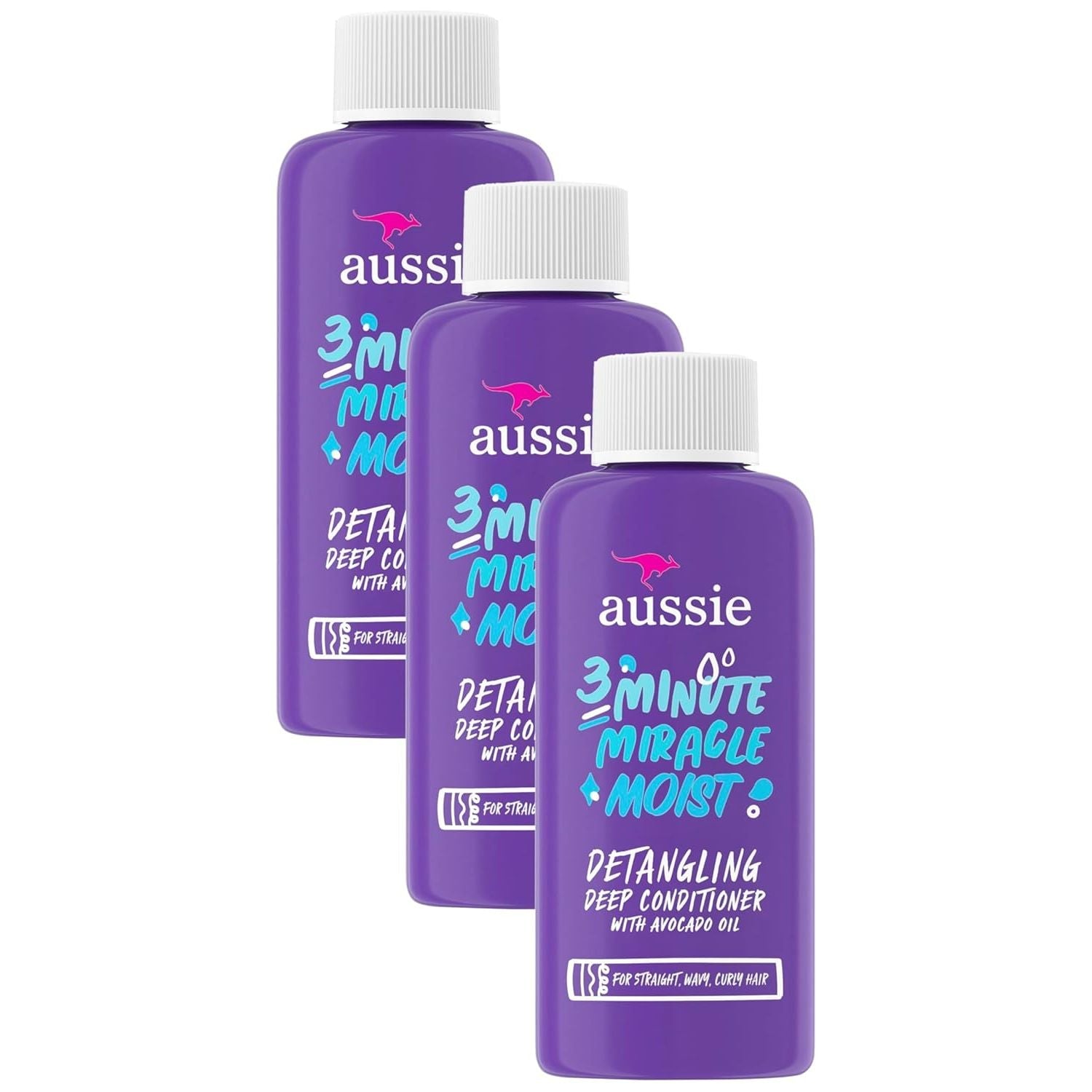 Buy now Aussie 3 Minute Miracle Moist Deep Conditioning Treatment, Travel Size 1.7 fl oz 1.7 Fl Oz (Pack of 3) Unscented at indiglob india