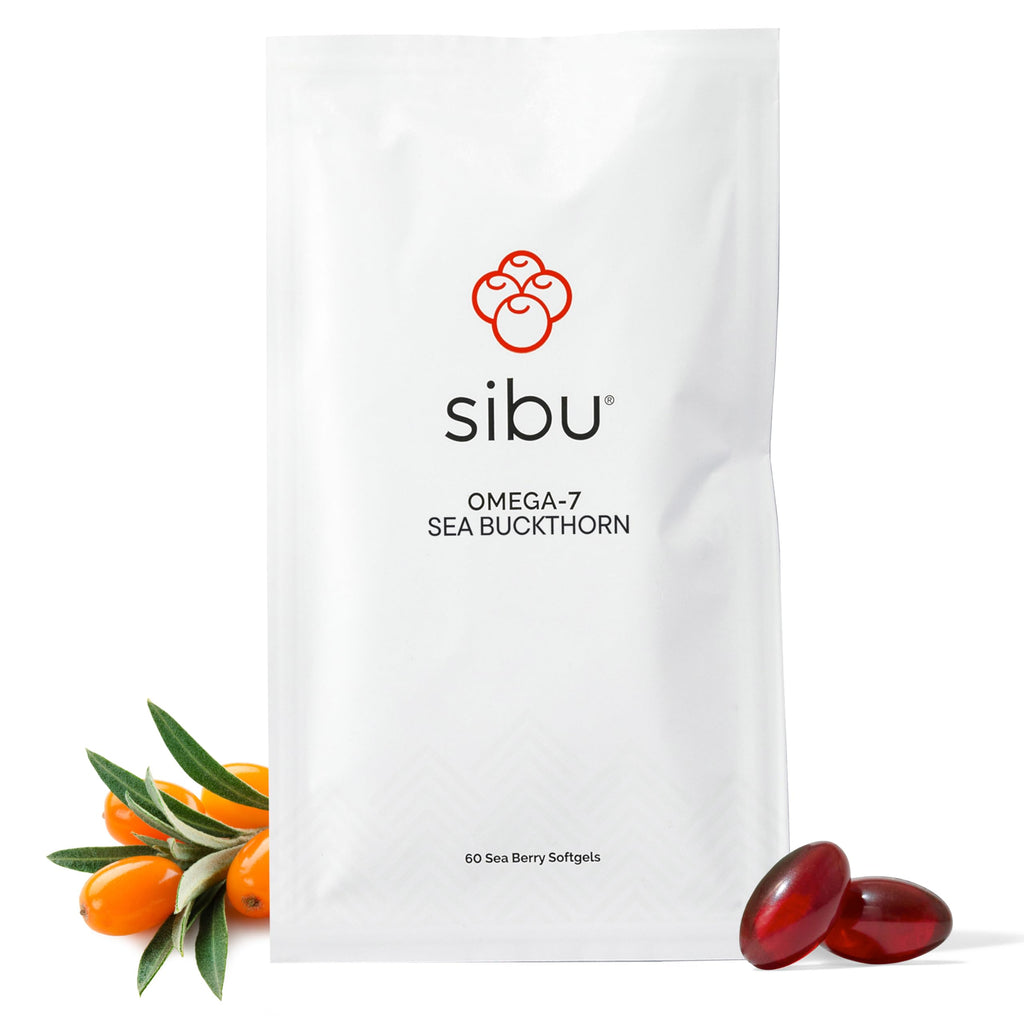 sibu Sea Buckthorn Omega-7 Softgels Starter Kit, 60ct 30-Day Supply | Supports healthy skin, hair & nails. Helps relieve dryness from within.