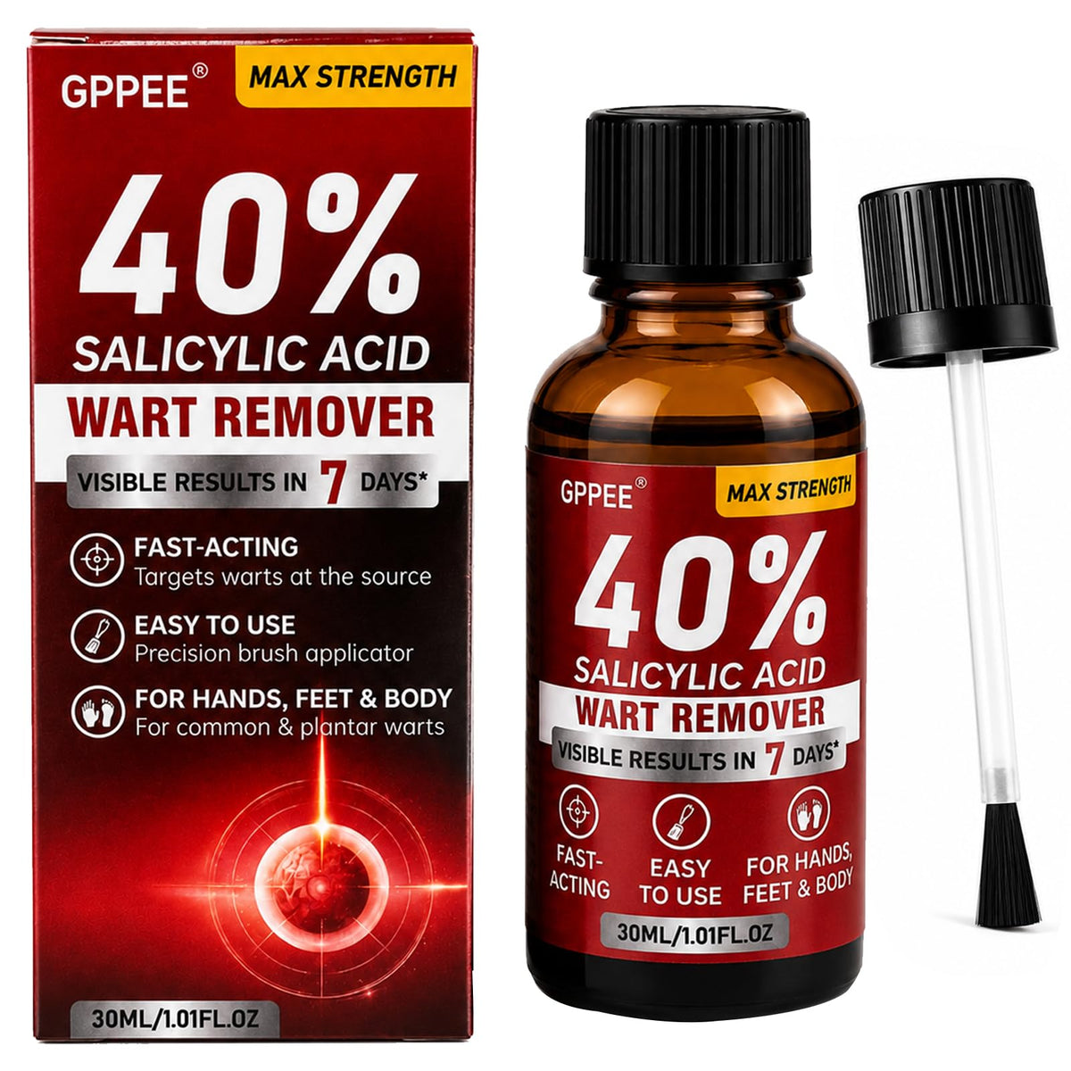 40% Salicylic Acid Wart Remover for Plantar Warts and All Types Wart