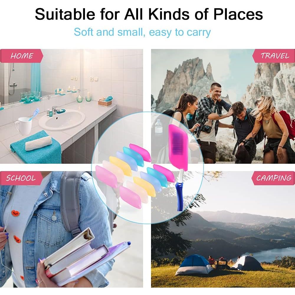 Buy now V-TOP Silicone Toothbrush Case Covers, 12 Pack Toothbrush Head Covers for Travel, Tooth Brush Covering for for Home and Outdoor at indiglob india