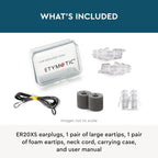 Buy now Etymotic ER20XS ETY Earplugs Set - High-Fidelity Hearing Protection - Up to 20 dB Sound Reduction - Reusable - Includes Large Clear Eartips, Foam Eartips, Neck Cord & Case at indiglob india