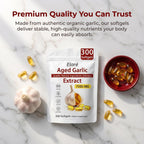 Elare Aged Garlic Extract - Odorless, Organic Garlic Extract Capsules | Heart & Immune Antioxidant Supplements, Vegetarian, All-Natural, Non-GMO, 300 Softgels