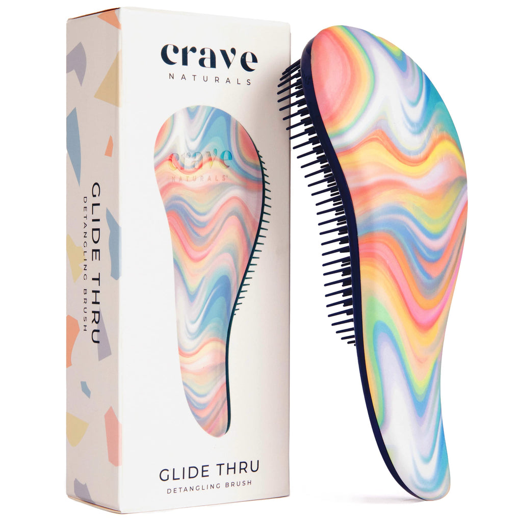 Buy now Crave Naturals Glide Thru Hair Brush - Detangler Brush for Curly, Straight, Wet or Dry Hair - Gentle Detangling Brushes for Adults, Kids, Toddlers - Hair Accessories for Women, 7.5x3" - Pink at indiglob india