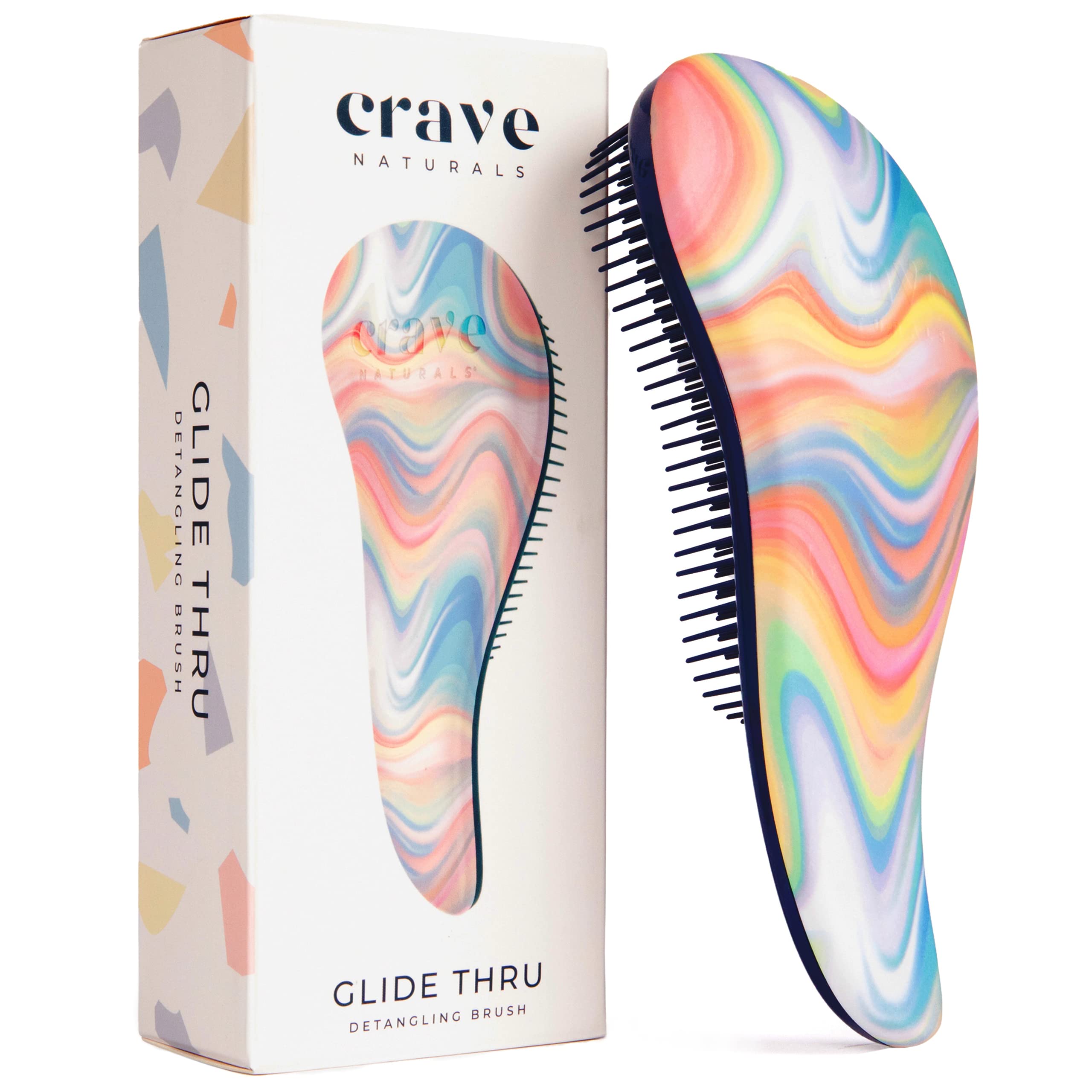 Buy now Crave Naturals Glide Thru Hair Brush - Detangler Brush for Curly, Straight, Wet or Dry Hair - Gentle Detangling Brushes for Adults, Kids, Toddlers - Hair Accessories for Women, 7.5x3" - Pink at indiglob india