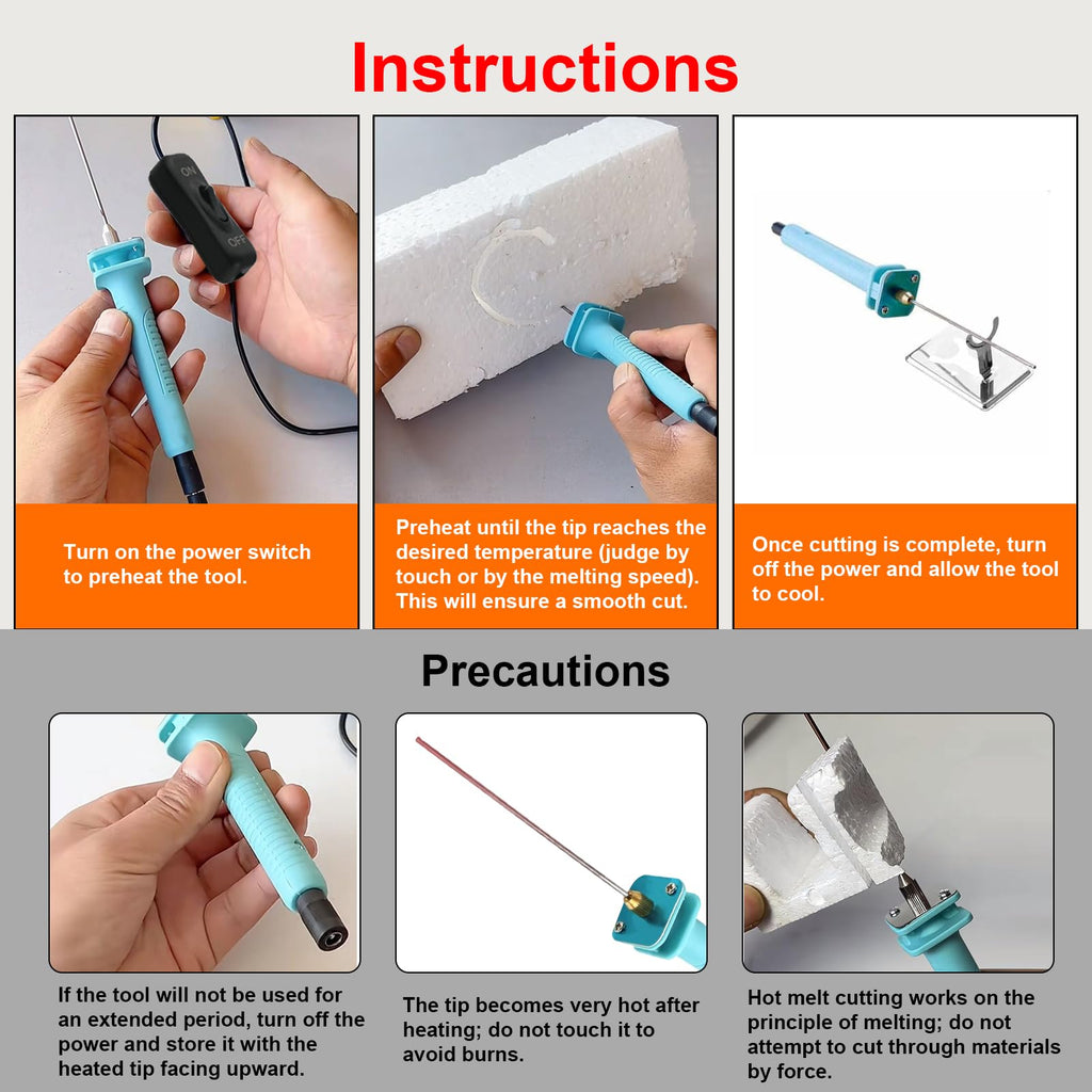Foam Cutter Electric Hot Wire Cutter Pen 10CM Foam Board Cutting with Stand 18W Hot Knife Styrofoam Cutting Pen with Adaptor Foam Cutting Tool for White Safe Styrofoam,Arts,Handcraft