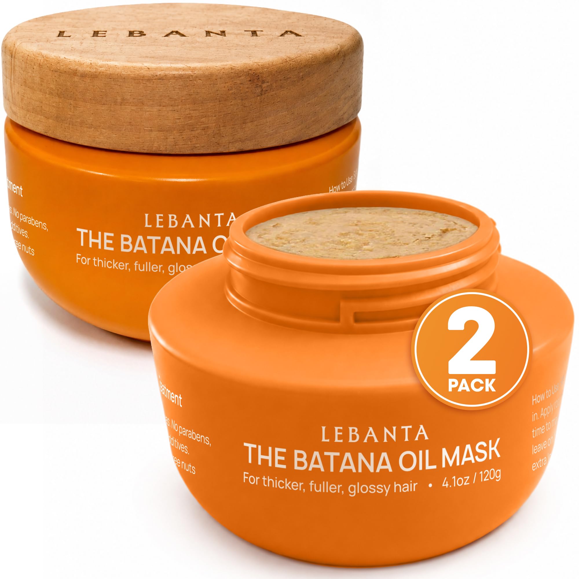 Lebanta Raw Batana Oil for Hair - 100% Pure, Organic 4oz Batana from Honduras for Fuller, Thicker-Looking Hair - Unrefined Cold Pressed Cosmetic Scalp Oil & Hair Mask, Gift for Women (1 Pack)