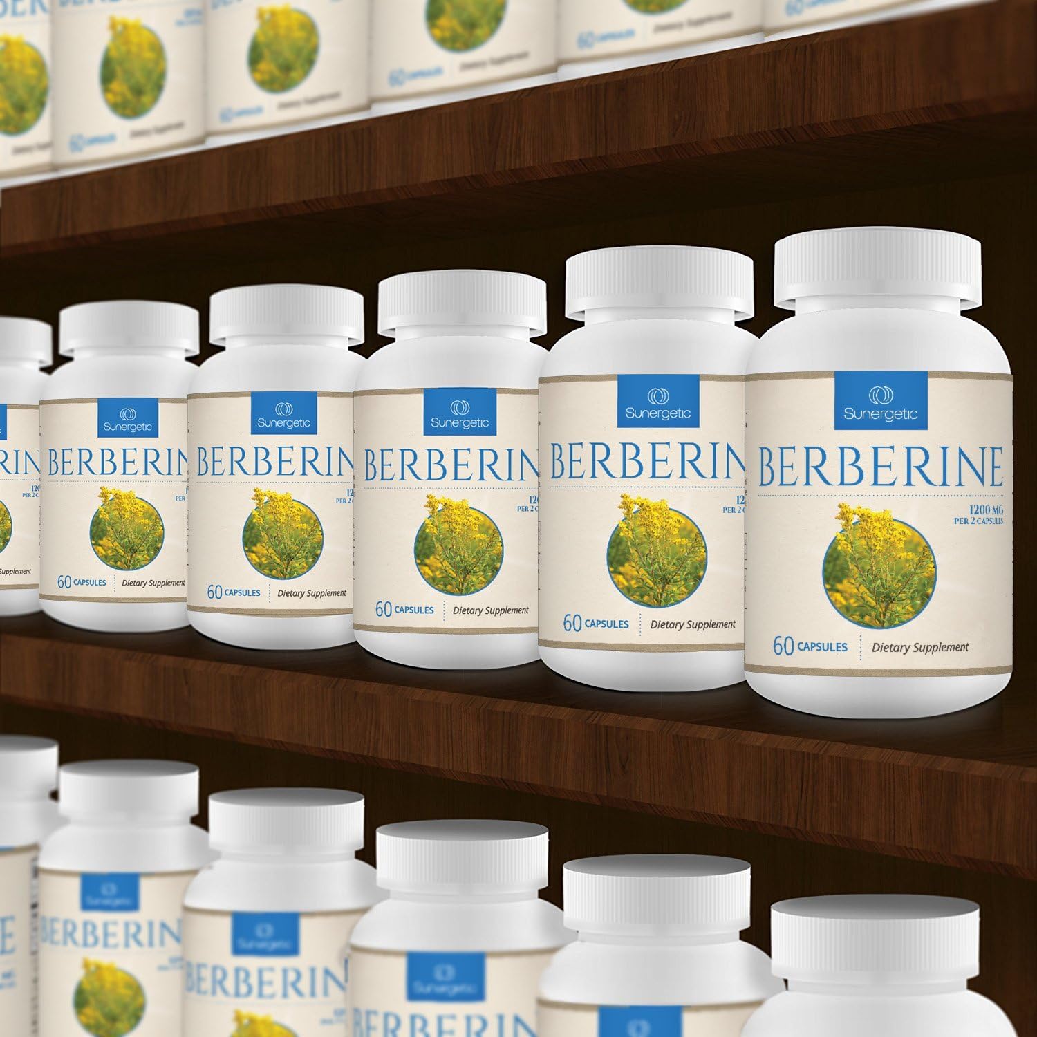 Berberine Supplement, Berberine HCl, 1,200 mg per Serving, 60 Capsules | Supports healthy glucose metabolism and metabolic wellness; 600 mg per vegetarian capsule from Berberis aristata